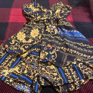 Printed sleeveless romper